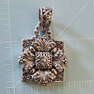 Nwt Jtv Artisan Gem Collection Of Bali Floral Sterling Silver Pendant